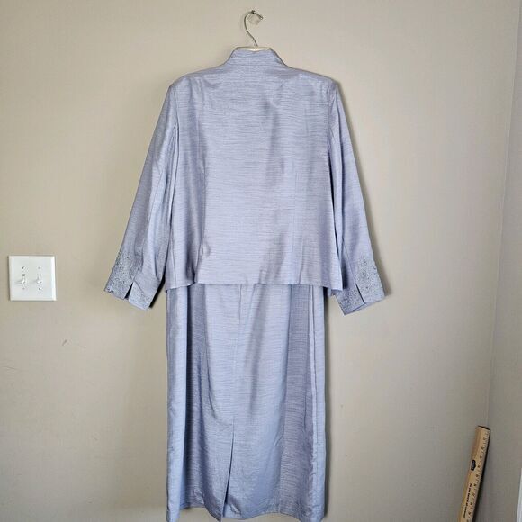 Signature Collection By Vicki Wayne Women's Maxi Dress Jacket Grey Size 16 Prof. - Picture 8 of 11